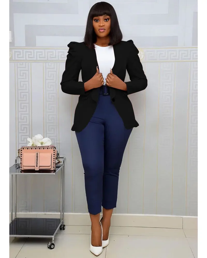 Single Button Office Blazer Elegant Long Sleeve Women Solid Colors Commute Business Suit 2023 Sprinig Autumn New Fashion Blazers