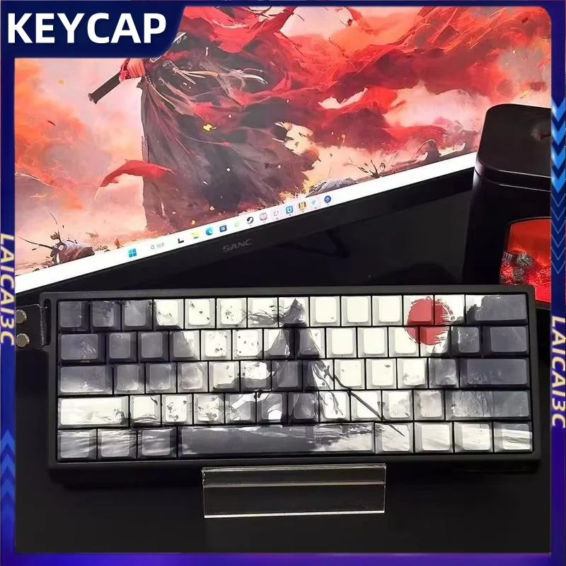 Sword Immortal Keycap Cherry Profile Side Carving Translucent Keycap Anime cartoon Mechanical Keyboard PC Gaming Accessories