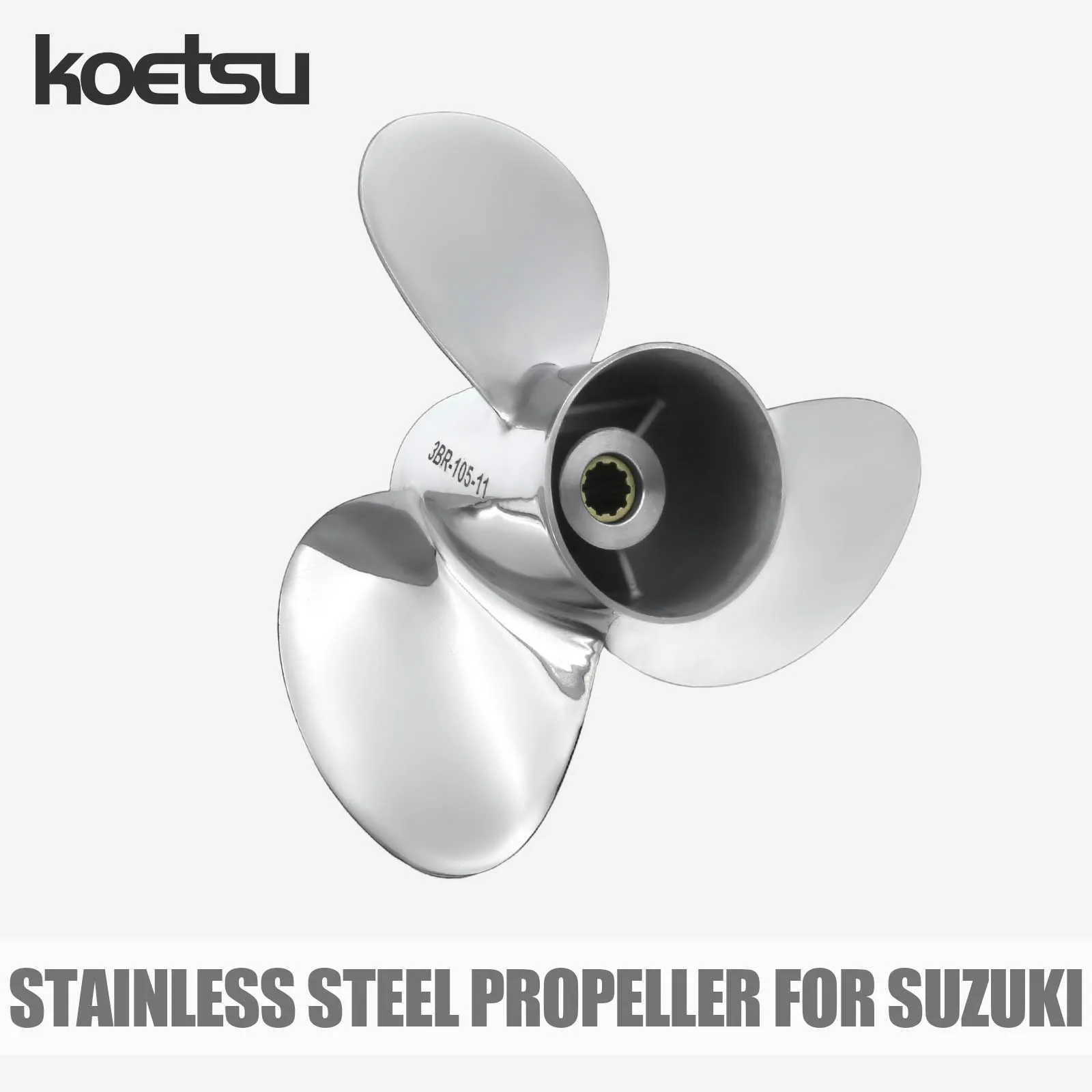 ใบพัดสแตนเลส KOETSU สำหรับเครื่องยนต์เรือยนต์นอกเรือซูซูกิ 4 จังหวะ 20 30 40 60 90 115 140 แรงม้า