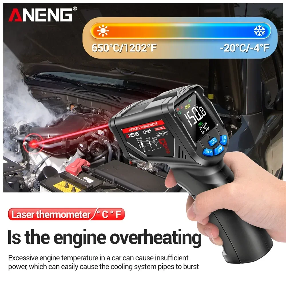ANENG TH05 디지털 적외선 열 화상 카메라 IR 레이저 센서 건 회로 산업 테스트 바닥 튜브 난방 온도 테스터