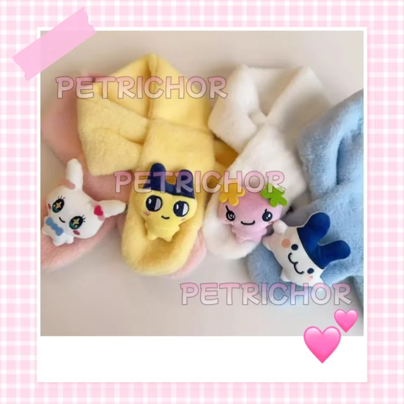 

Новинка в наличии Тамагочи, милый мультяшный плюшевый шарф, шарф с крестом Mamiji, теплый шарф с допамином, супер кавайный шарф, подарки