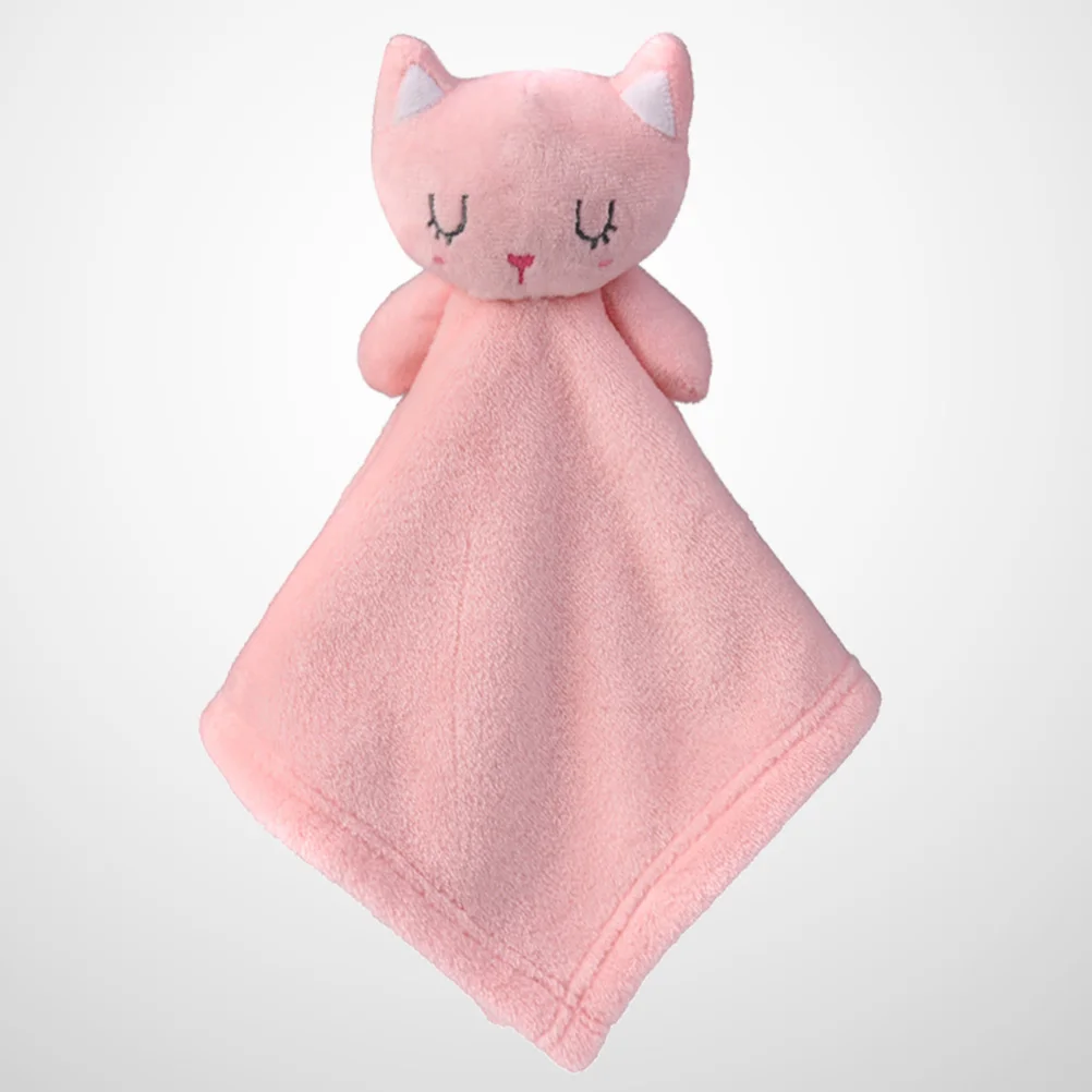 Forro polar de Coral para bebé, juguete de apaciguar para dormir, animales de peluche para niños recién nacidos, accesorios de alimentación (gato)