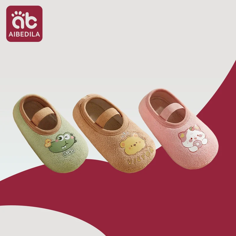 Children Anti-slip Shoes Newborn Baby Toddler Girls Non-slip Floor Socks Infant Boys Rubber Sole Autumn Winter Indoor Prewalker