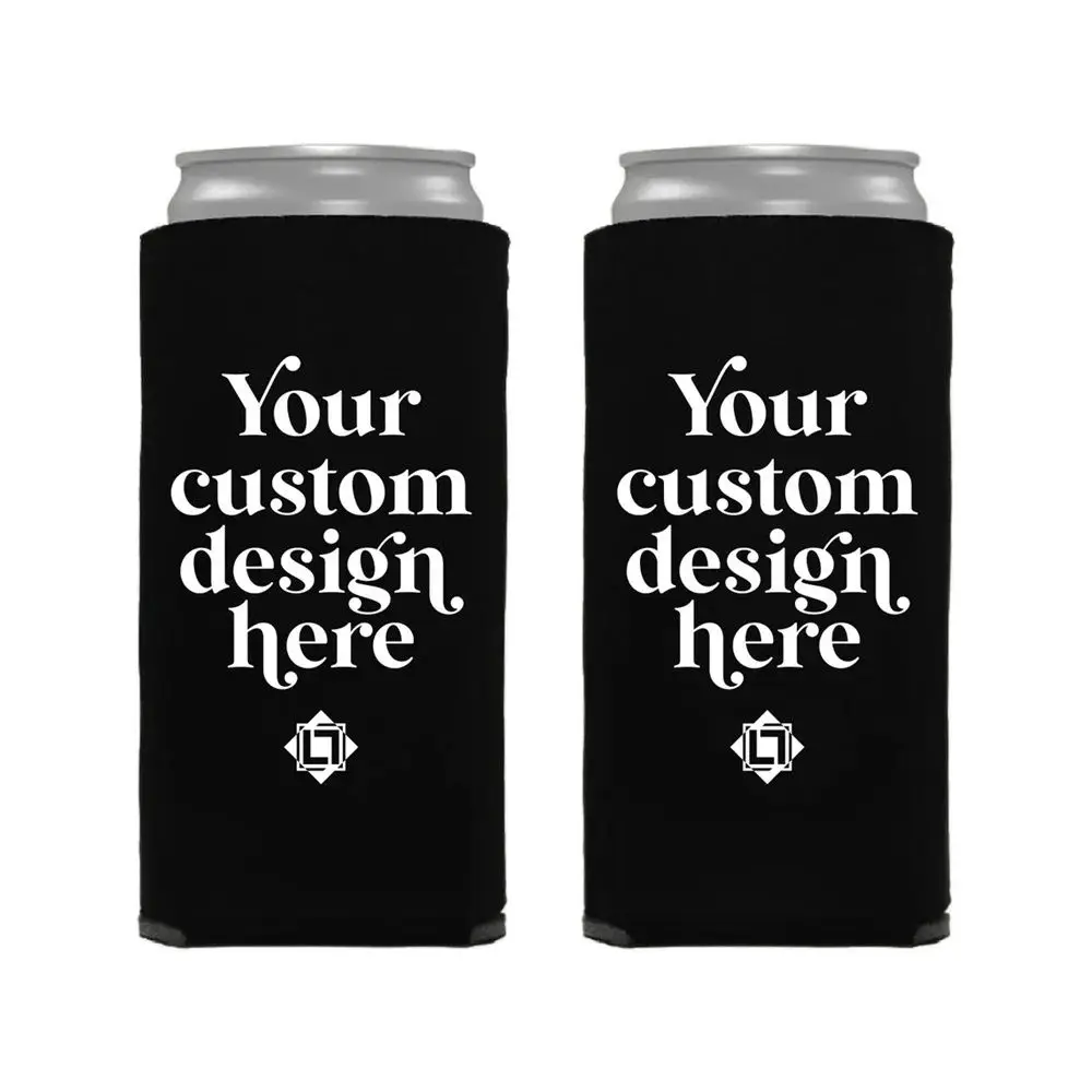 

Custom Slim Can Coolers Personalized Party Hugger Wedding Favors Event Business Swag Realtor Gift Company Logo Rehearsal Baby Sh