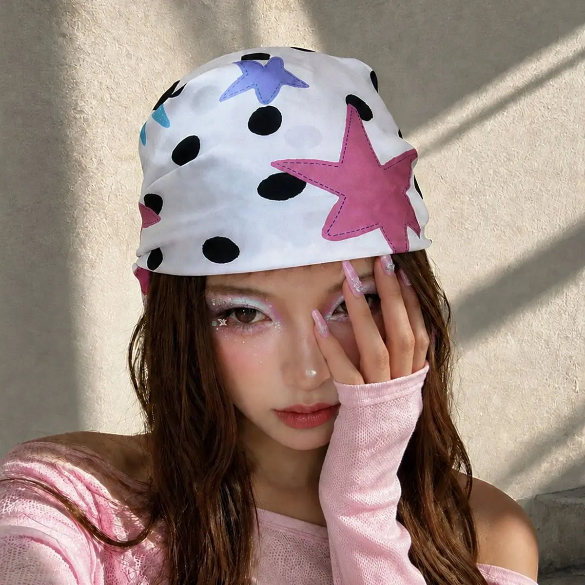 Headscarf Star Print Sweet Cool Hip Hop Lightweight Multicolor Women Medium Versatile Chic Daily Party Travel Decoration