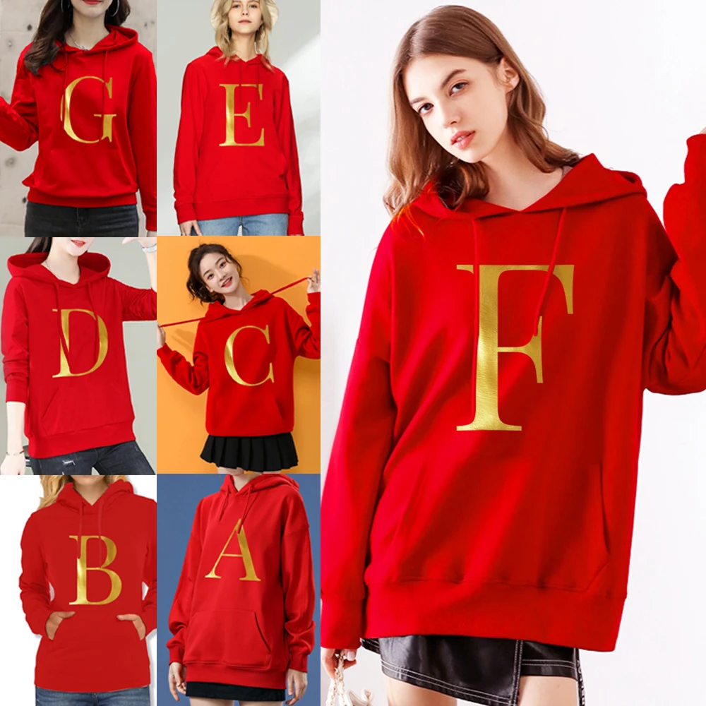 Sudadera con capucha para mujer, ropa informal Harajuku con letras estampadas, Jersey de manga larga a la moda para primavera y otoño