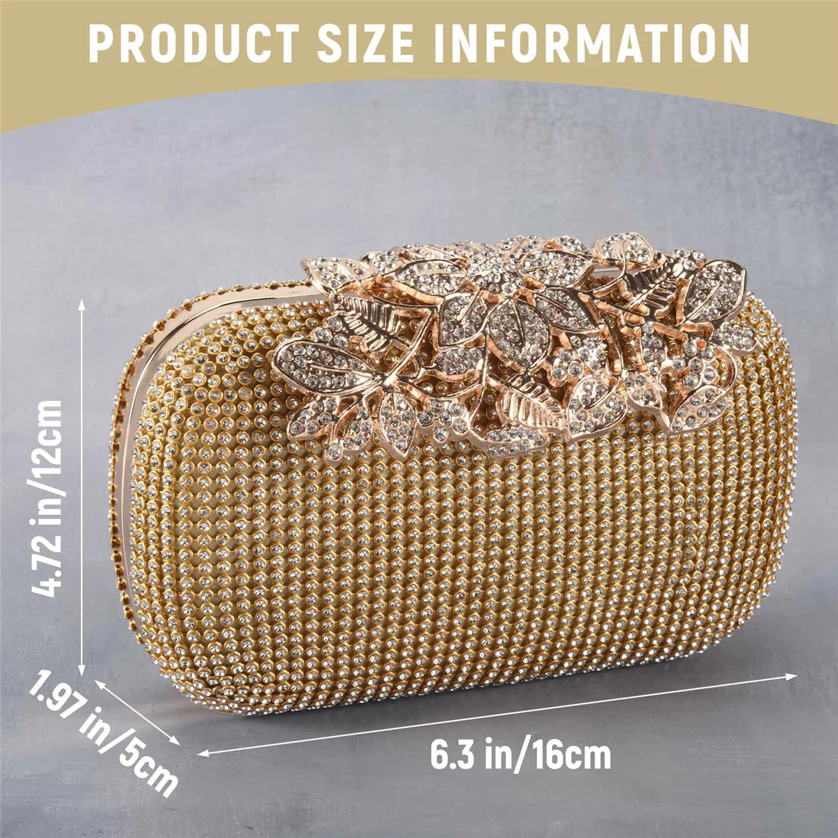 Unieke gouden strass avondtasje clutch portemonnee bruids prom