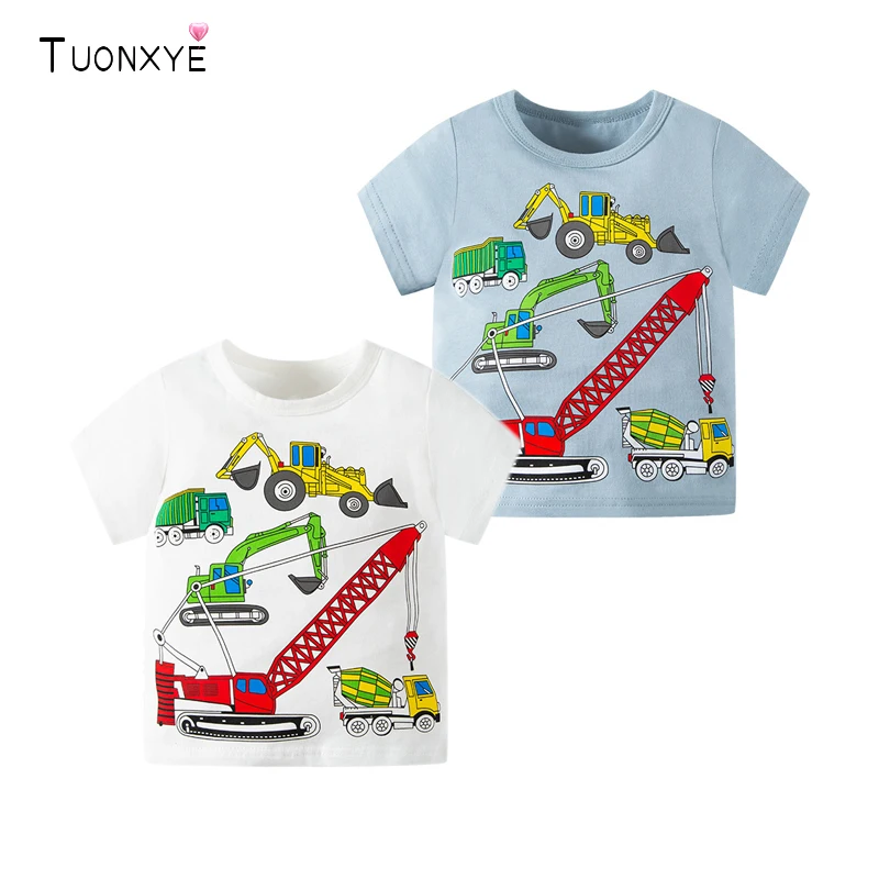 TUONXYE Sommer Jungen T-shirts Stricken Cartoon Bagger Kurzarm Baumwolle Casual Weiche Atmungsaktive Pullover Sport Kleidung