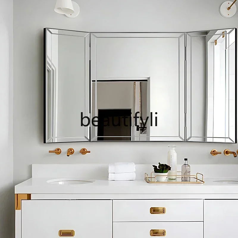 

ss 25 American folding bathroom wall-mounted feng shui bathroom mirror European-style household square decorative mirror