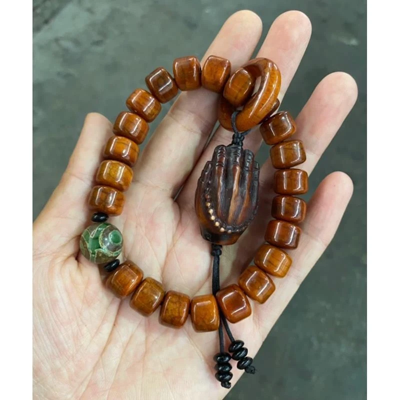 Tibetan-style yak bone , vintage Buddhist bead bracelet, single-loop hand-held accessory men and women, gift for fri