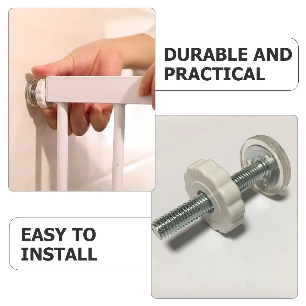 

5pcs Fence Accessories Screws Threaded Spindle Rods Silver Baby Gate Dog Stair Safety Gate Parts Extension Bolts Hardware