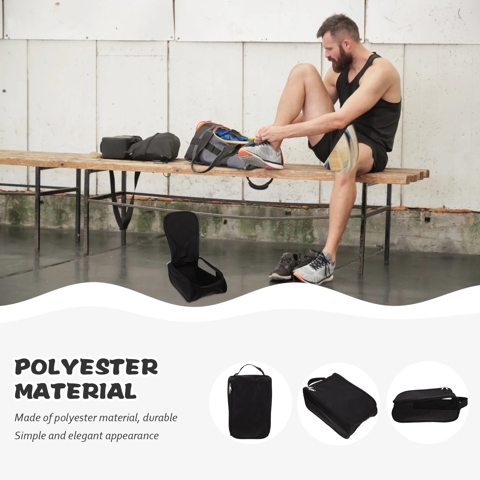 Golfing Shoes Bag Breathable Portable Zippered Sneaker Organizer Pouch for Men Outdoor Sports Football Tennis Cycling Storage