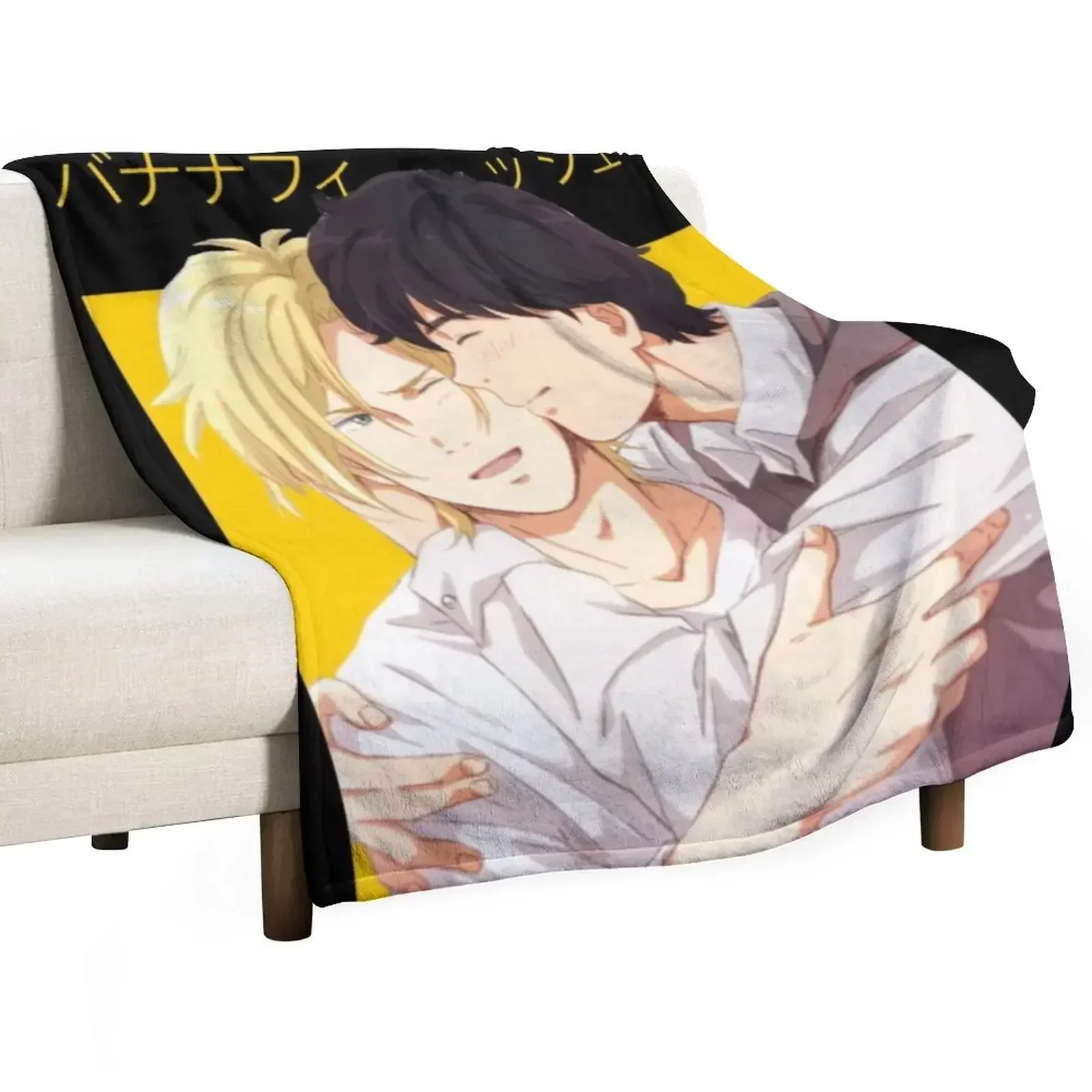 

Ash and Eji - Banana Fish Throw Blanket Hairy Weighted manga Loose Blankets