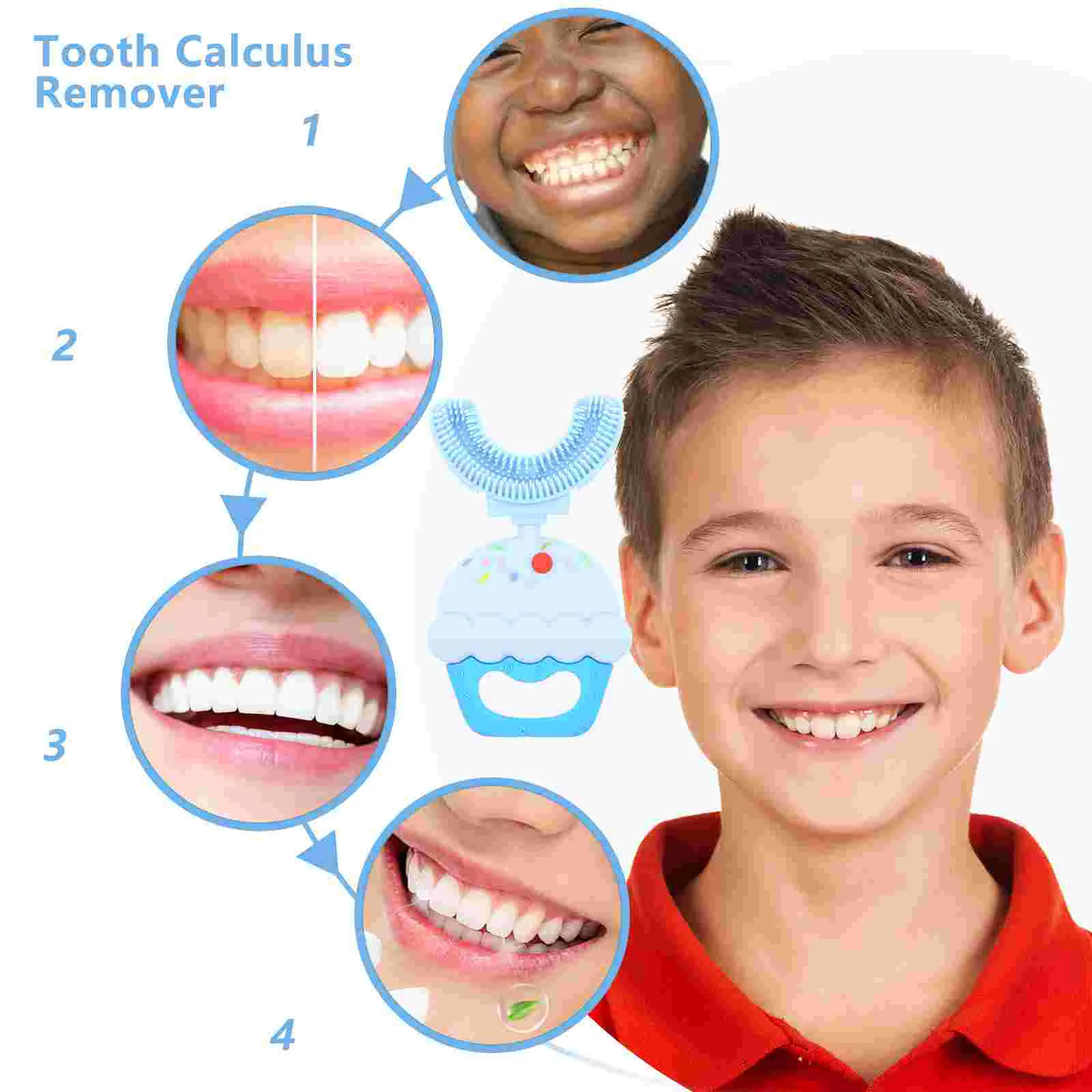 Cepillo de dientes Manual en forma de U para niños, suministro de boca portátil, silicona para el hogar