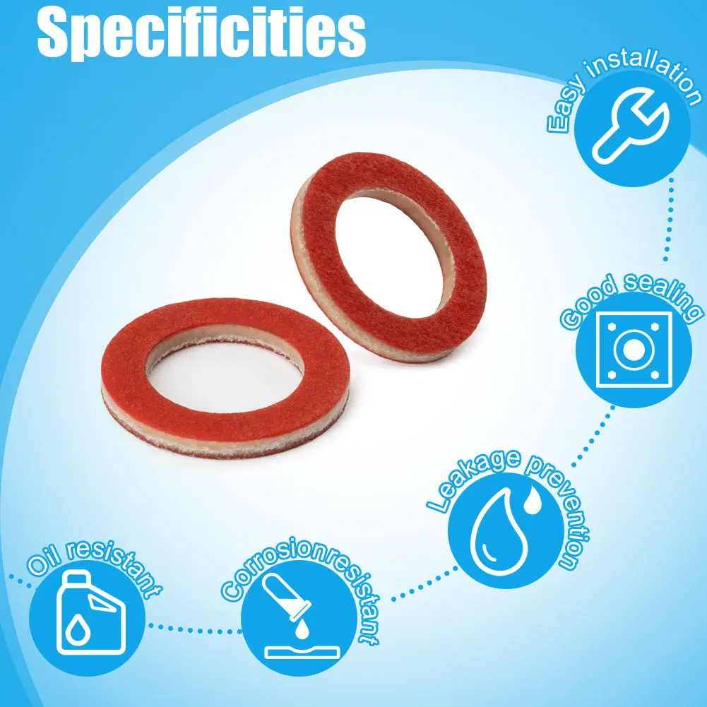 50PCS 90430-08020-00 Red Lower Unit Oil Drain Screw Gasket Fit For Yamaha 90430-08020-0 90430-08003 Accessories 90430-08020