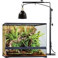 Reptile Lamp Stand Adjustable Floor Light Holder Stand Land Bracket Metal Lamp Stand Support for Glass Terrarium Heating Light