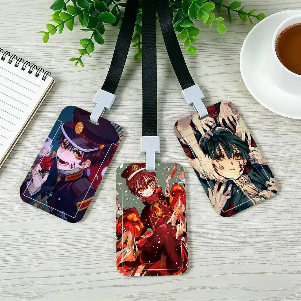 T-Toilet-Bound And Hanako-kunes Black Lanyard Card Holders Student Meal Cards And Campus Ids School