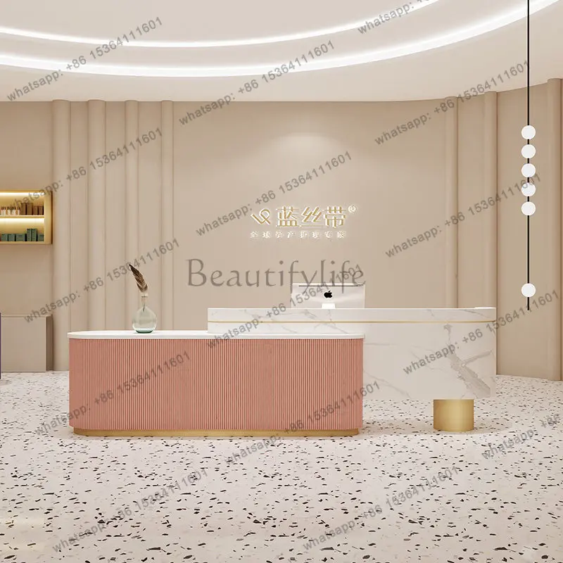 Factory Direct Sales Modern Minimalist Company Reception Desk Nordic High-end Hotel Consultation Counter Bar Commercial Furnitur