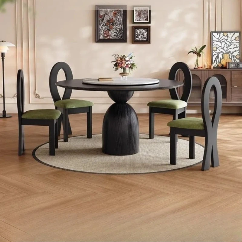 Nordic Vintage Dining Tables Small-sized French Round Dining Tables Antique-style Vintage Home Furniture Tavoli Da Pranzo LJ40