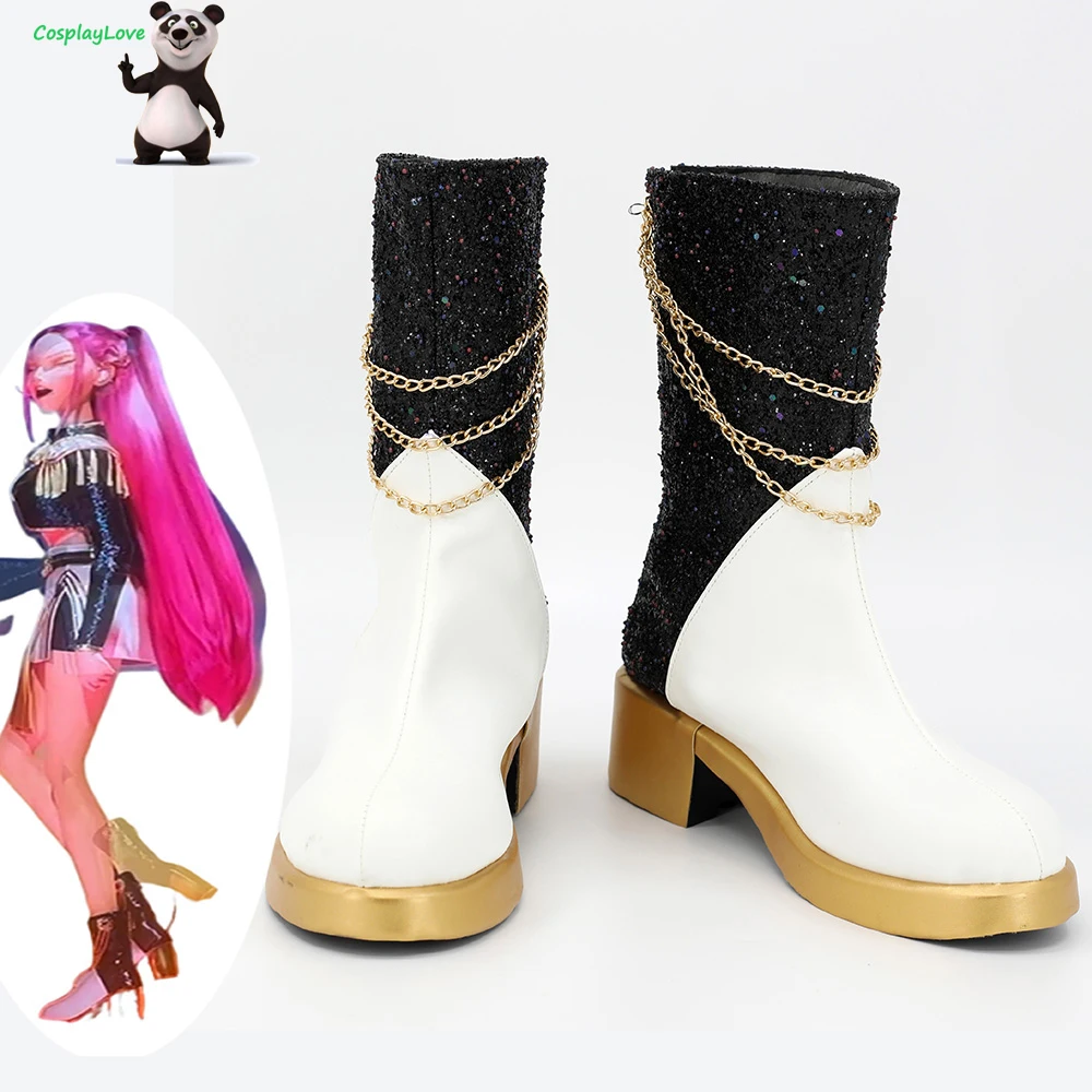 CosplayLove KPop Demon Hunters Mira Scarpe Coslay bianche Stivali lunghi in pelle realizzati su misura per Halloween Natale