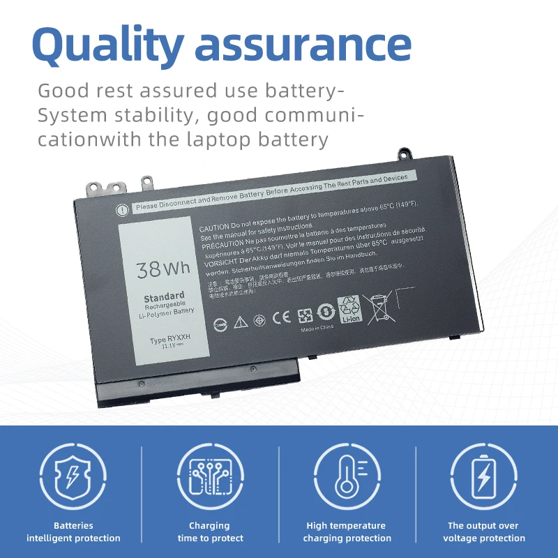 Imagem -02 - Suozhan-ryxxh Bateria do Portátil para Dell Latitude Notebook Dell Latitude 12 5000 11 3150 3160 3550 E5250 E5450 E5550 Série 9p4d2 11.1v 38wh