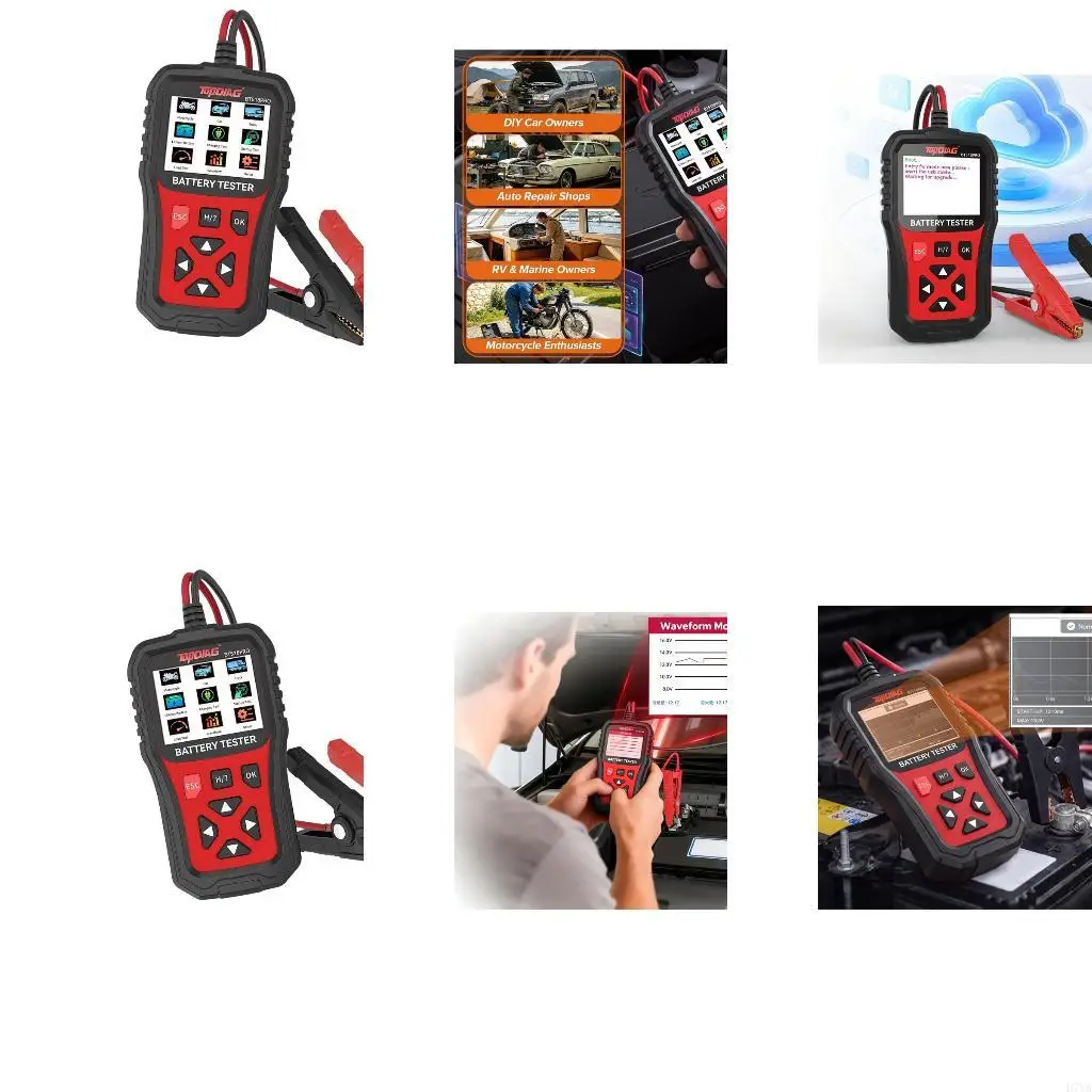 Vehicle Battery Load Tester with Stored Test History and USB Reports D7YA
