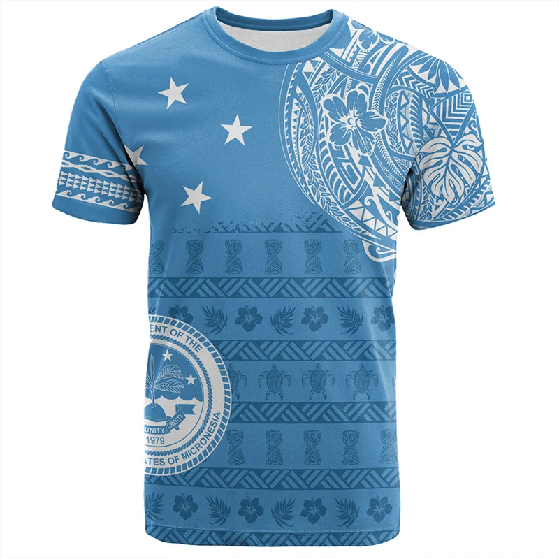 3D Federated States Of Micronesia FSM Polynesian Style Printing T Shirt Flag Of FSM Graphic T-shirts For Men Fashion Sports Tees