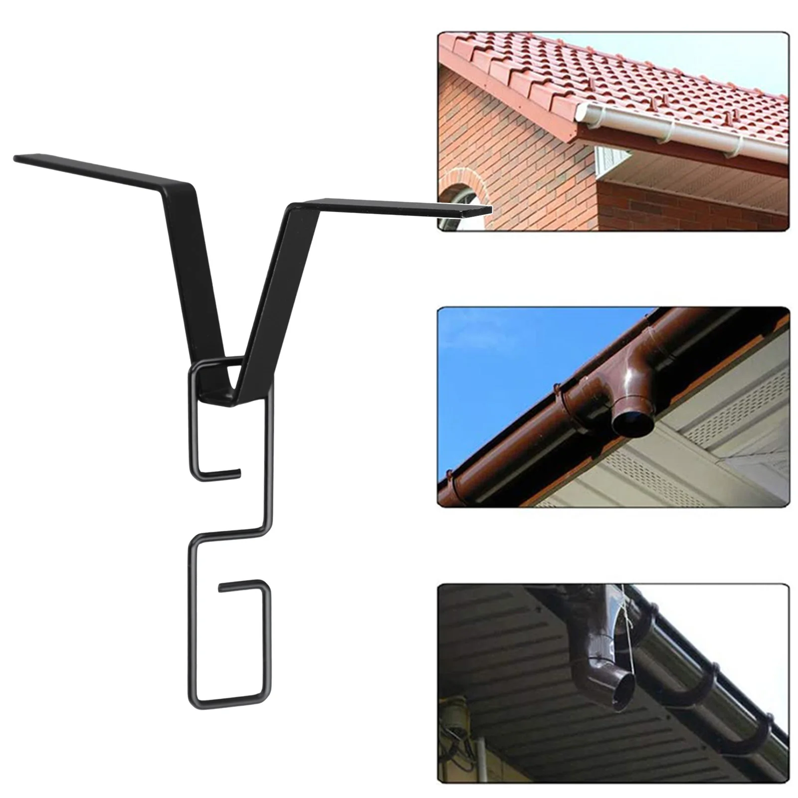 Rain Chain Gutter Adapter V Shaped Installation Outside Hardware For Rain Chimes Downspout Iron Connector Rain Chain V Hook