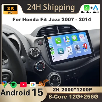 Radio para Auto de 10 Pulgadas para Honda Fit Jazz 2007-2014, Android 15, GPS, Multimedia, Auto Carplay, Nuevo Ventilador BT, Unidad de Navegación, WIFI 1