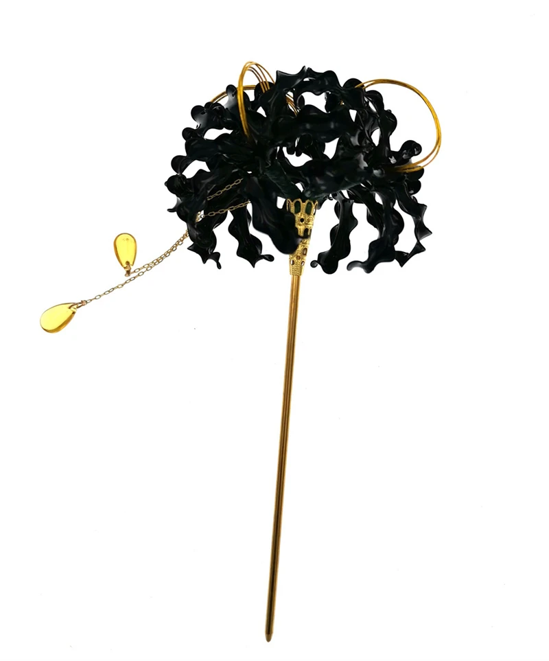 8497 Handmade Lycoris Radiata Flower Hairpin,Kanzashi Hair Stick for Kimono Amazon.com : MIAO WU Handmade Lycoris Radiata Flower Hairpin  main image 4