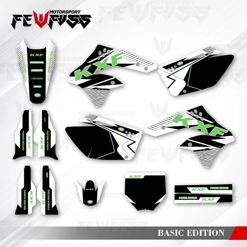 

Fewfuss Graphics Decals Stickers Motorcycle Background Custom For Kawasaki KXF250 2006 2007 2008 003