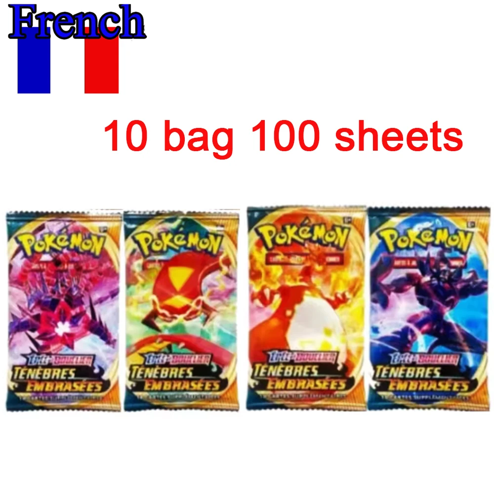 5 ~ 10 أكياس بوكيمون فرنسية TCG: Ecarlet & Violet Etsncelles Astral Radiance Obsidian Flames Booster Box لعبة أوراق البوكيمون