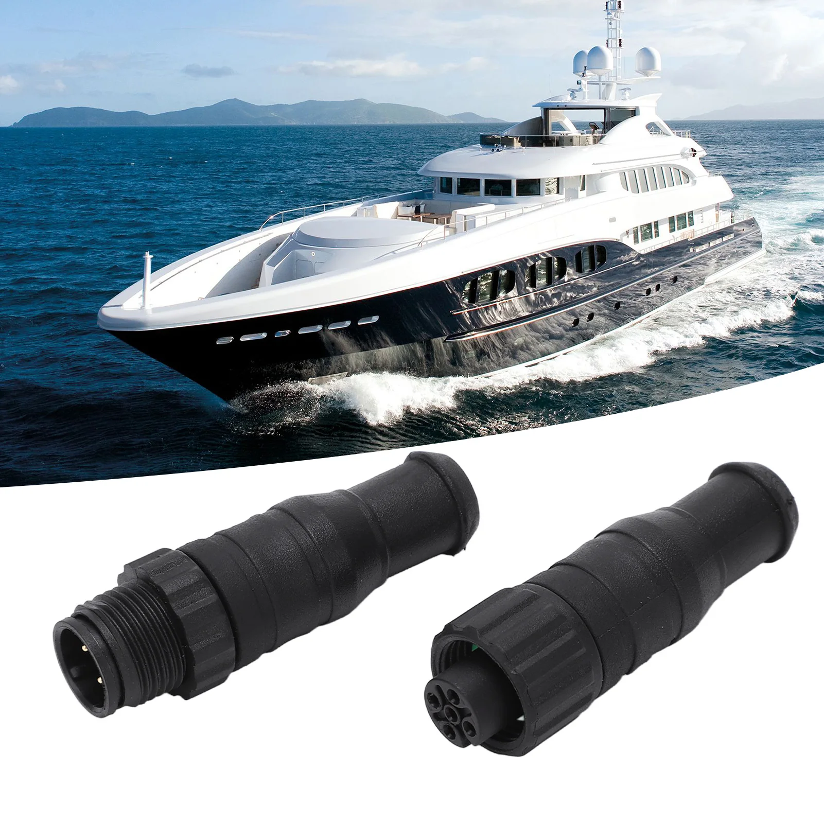 2PCS Marine for NMEA 2000 Terminators M12 Male Female 5 Pin IP67 Waterproof for Lowrance Networks