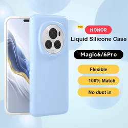 Offical Liquid Silicone Case For Honor Magic 6 Pro Case Soft Baby Skin Touch TPU Gel Shockproof Case Honor Magic 6 Back Cover