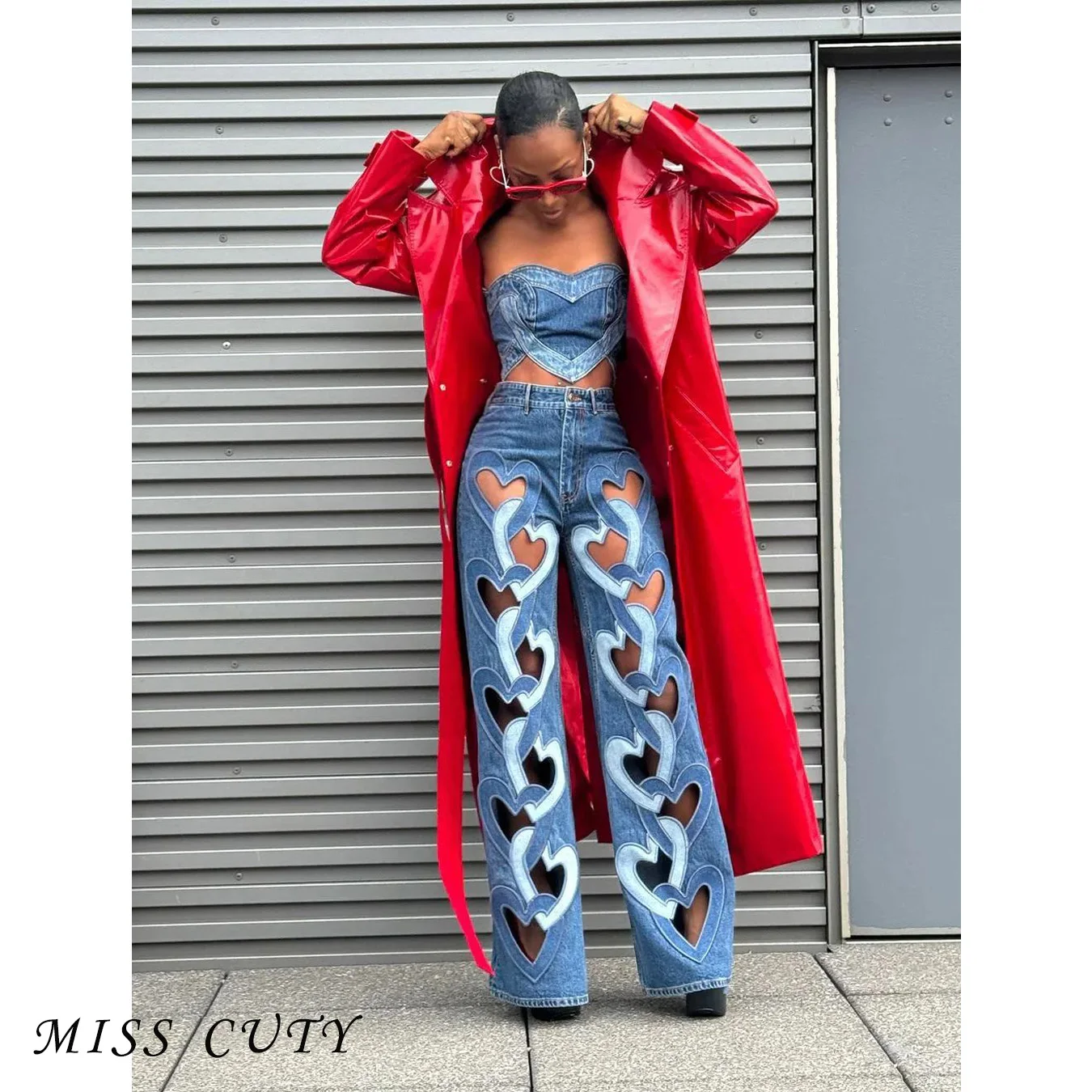 

Embroidery Heart Denim Jean Pants High Waist Sexy Trousers Y2K Streetwear 2024 Women Winter Fall Luxury Clothes Elegant Trouser