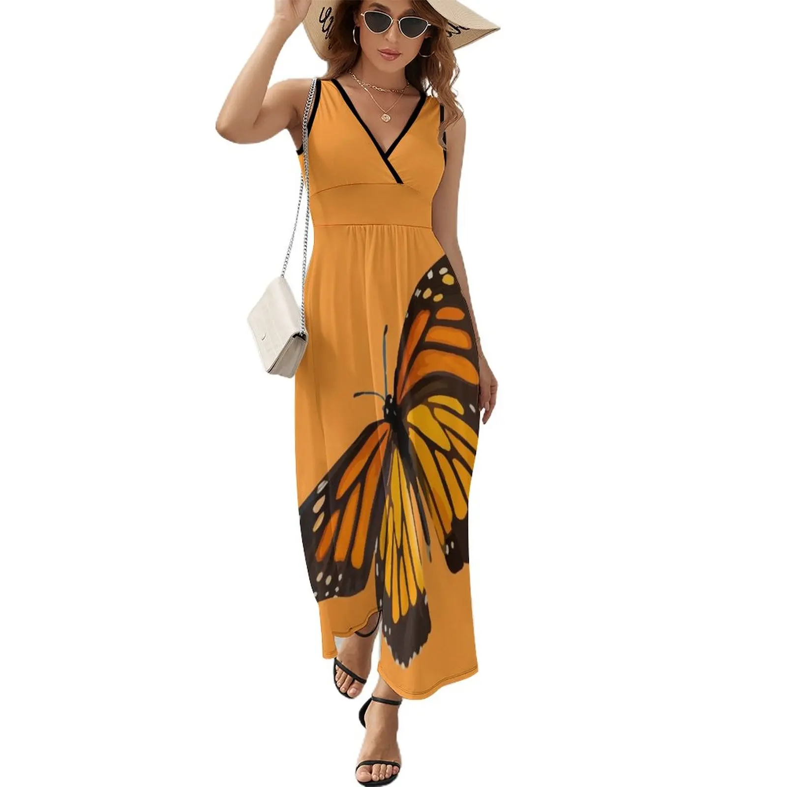 

Monarch Butterfly - Burnt Orange Sleeveless Dress elegant party dress for women 2023 birthday dress