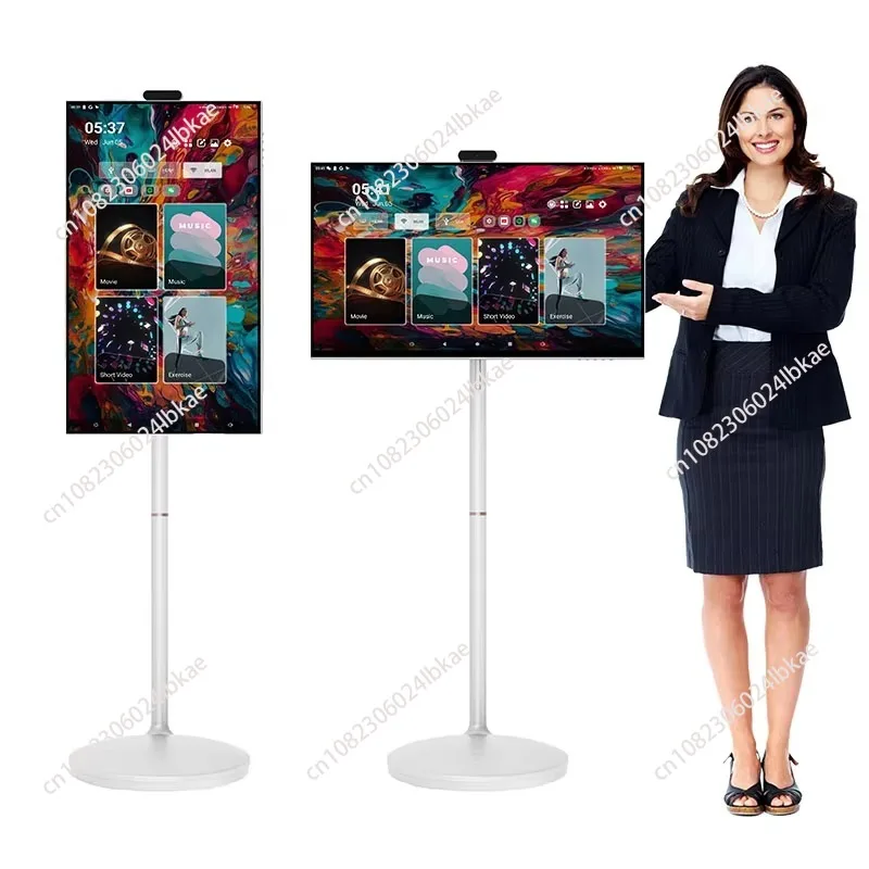21.5 27-inch 32-inch portable Android TV with stand rotatable large battery capacity, suitable for home tablet smart LCD display