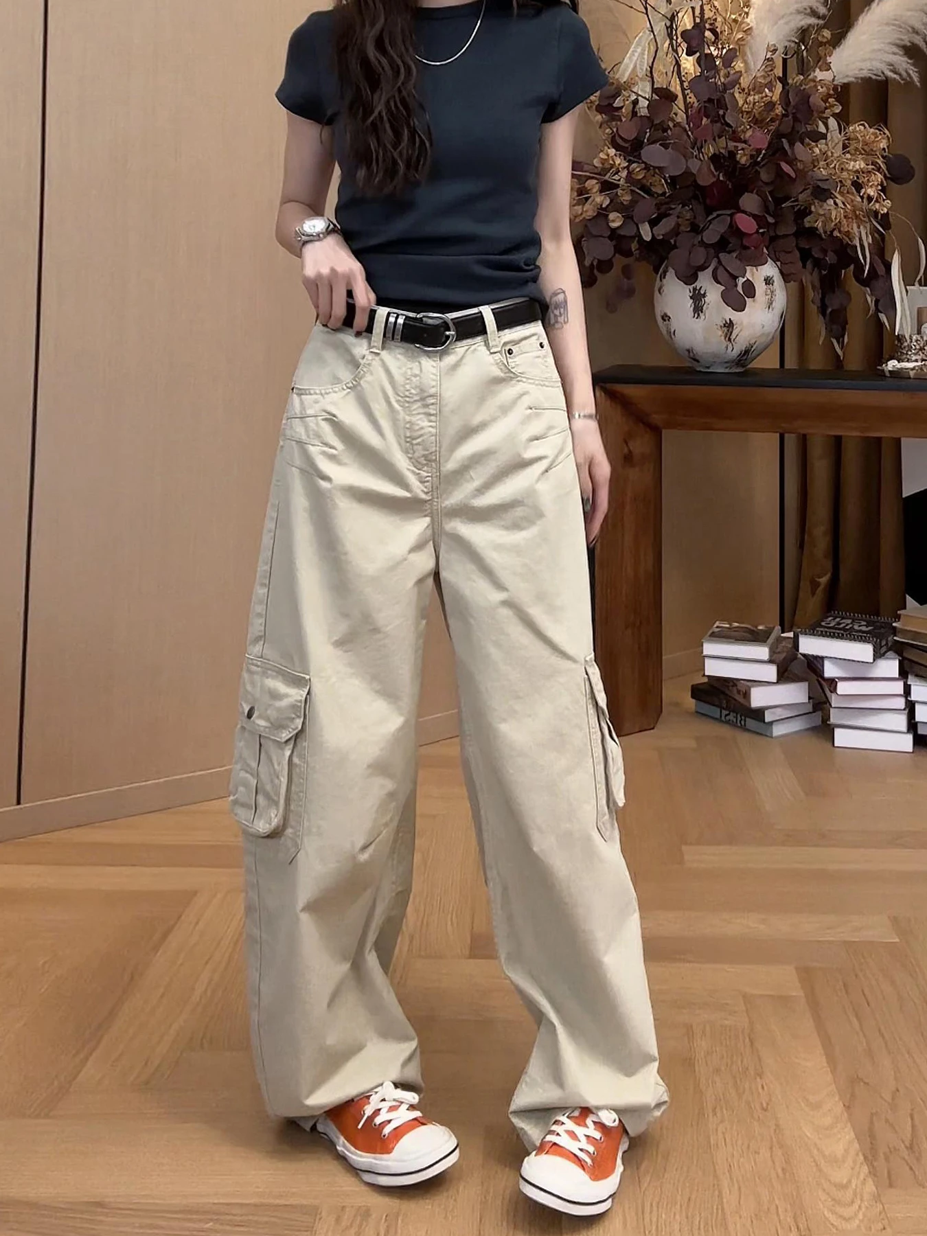 

High Waist Wide Leg Jeans Women's plus Size Denim Pants with Big Pockets Versatile Casual Spring Summer Fashion Trend