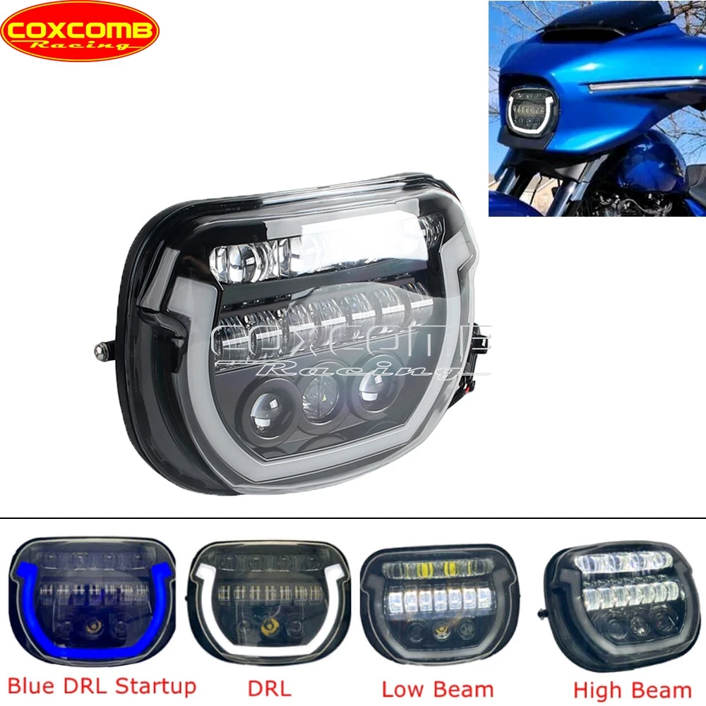 E-Mark E9 Day Run Lighting Motorcycle LED Headlight For Harley Touring Street Glide FLHX FLHXI FLHXSE FLHXU Front Headlamp IP67