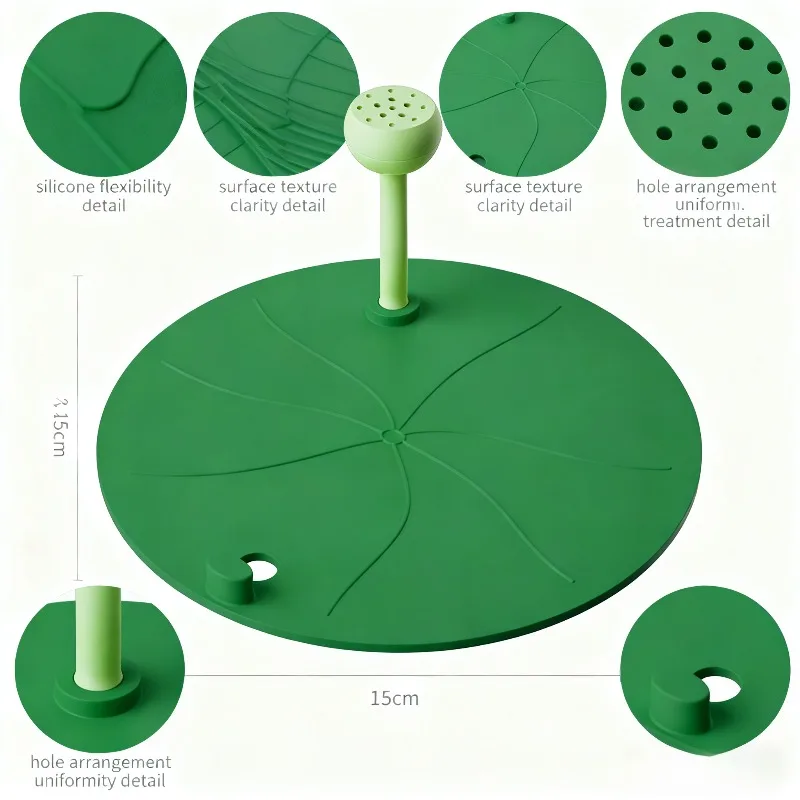 

Lotus Leaf Shaped Floor Drain Cover Cute Silicone Drain Stopper with Lotus Seedpod Design Anti-Odor Bathroom Sewer Plug