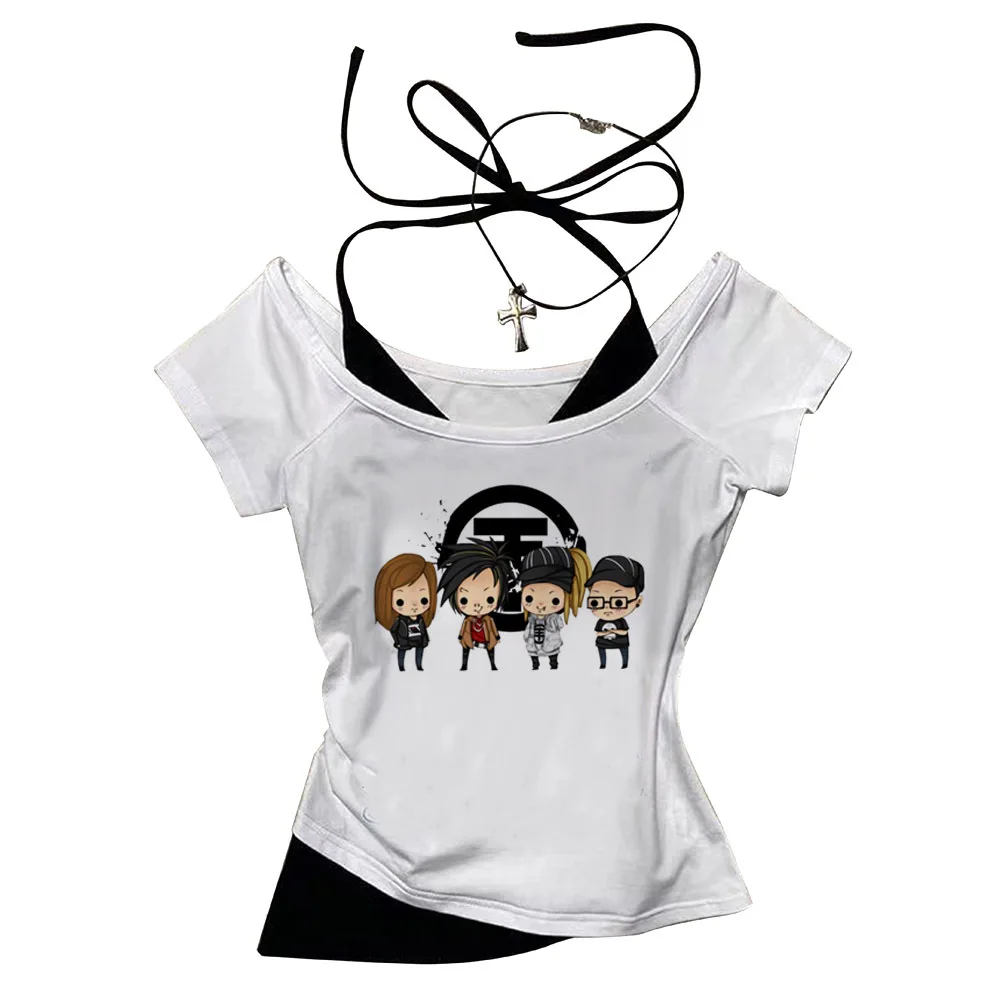 تي شيرت توكيو فندق قصير y2k harajuku gyaru Vintage 2025 للفتيات #4