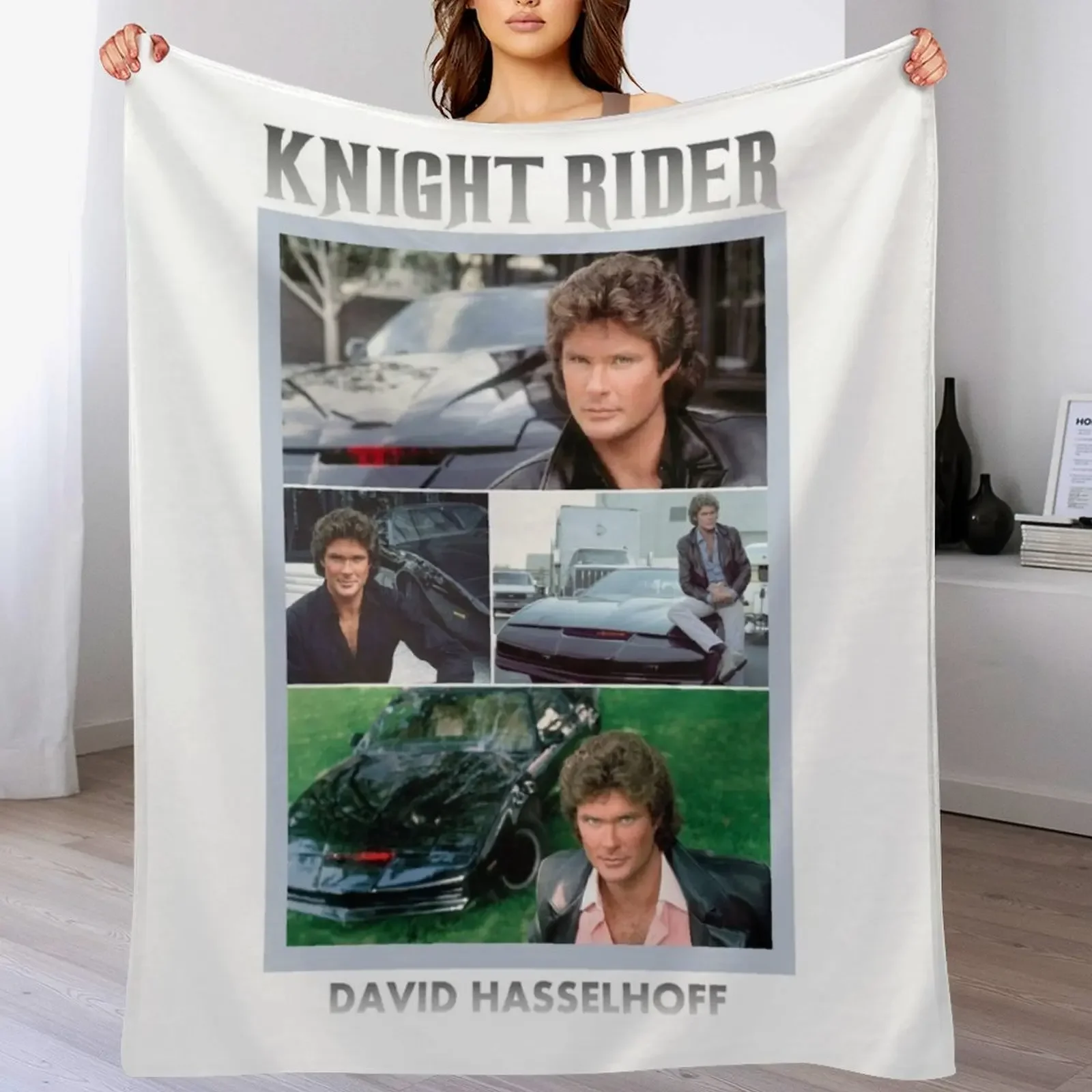 

Night Rider Michael Knight with David Hasselhoff the hoff Throw Blanket Bed Comforter Summer Beddings Blankets