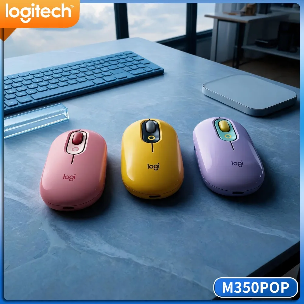Logitech M350 POP Wireless Mouse 1000DPI Optical Sensor Nano Receiver For Fitness Coaches Laptop Document Work
