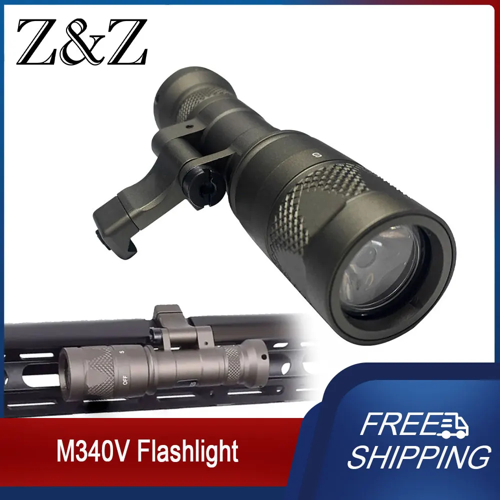 

Tactical Weapon M340V LED White Scout Light Outdoor Hunting Flashlight with Remote Pressure Switch Fit 20mm Rail