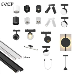 6mm Thin Surface Mount Magnetic Track Light Dimmable Tuya Zigbee Ceiling Rail System Black White Lamp Lighting DC48V Spotlight