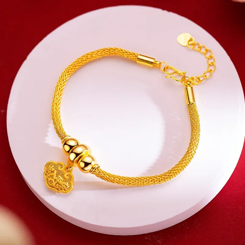 

9999 real gold 24K yellow gold Ladies bracelet love all-match