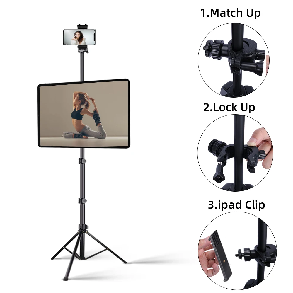 Selfie Stick statyw stojak na telefon komórkowy z Bluetooth Remote 1/4 śruba do iPhone iPad Tablet Camera Ring Lamp