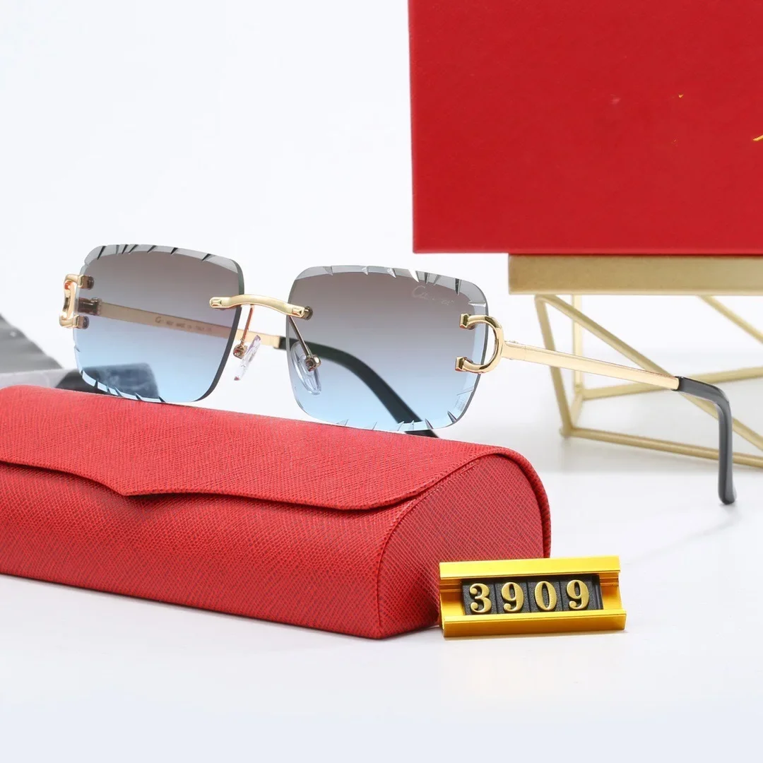 

2025 frameless cut edge square inverted edge sunglasses for women's trendy sunglasses