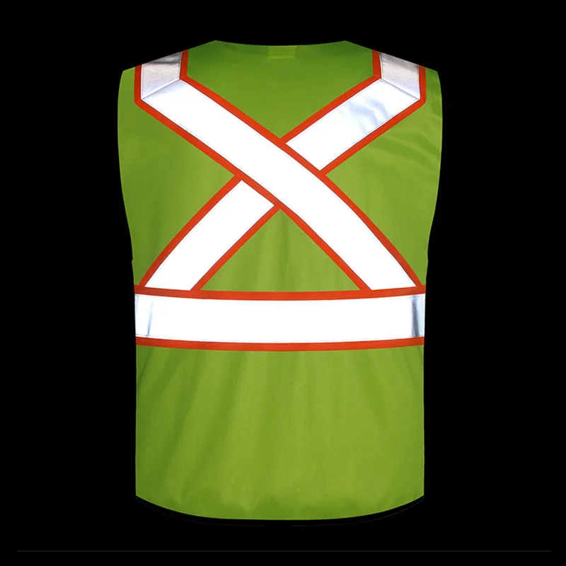 Size M-3XL Safety Vest Reflective High Visibility ANSI Class 2 Vest with Pockets and Zipper Construction Work Vest Men and Women