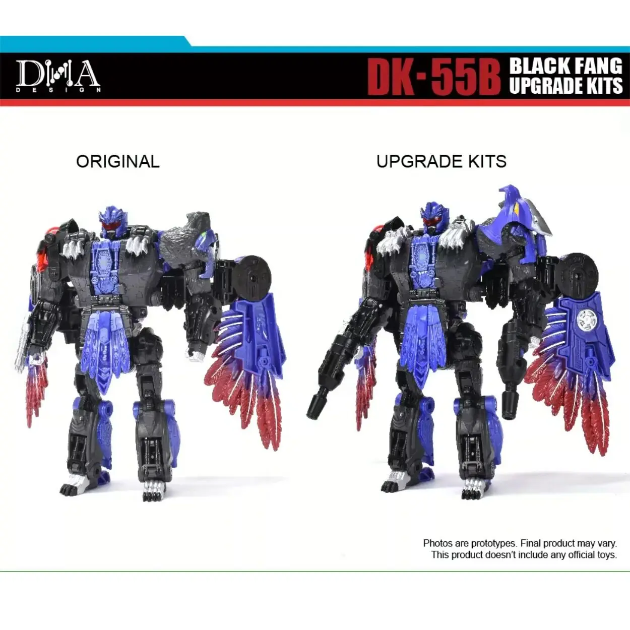 【 With Exclusive Bonus】DNA DK-55B Black Fang Upgrade Aceessories Kits for Legacy Leader Razorclaw Black Tigerhawk